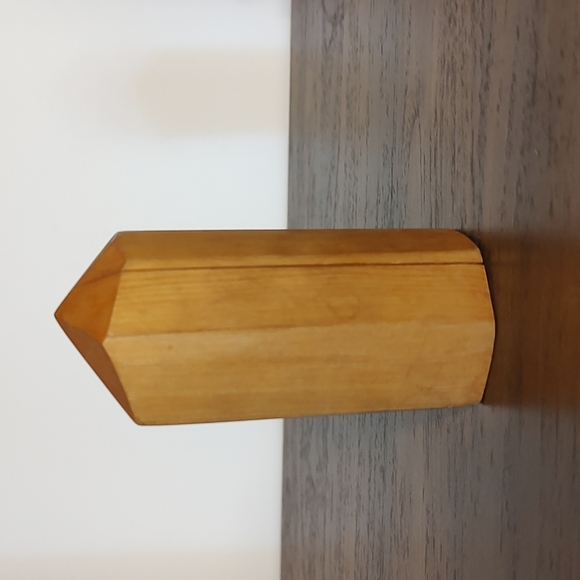Carved Wooden Crystal Secret Compartment Trinket Box